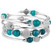 Bulinlin Bracciale avvolgente in argento con perle naturali boho multistrato da donna, idea regalo di compleanno per donne, 0,03 cm en ancho, alto y largo, Argento Rame Metallo