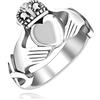 Uloveido Anello da uomo in acciaio inox Claddagh con nodo celtico Eternity design amicizia amore lealtà fede nuziale Y2145, V1/2 (64.6mm), Acciaio inossidabile
