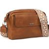 Gladdon borsa donna, borse piccola tracolla, borsa tracolla donna in pelle PU, con tracolla rimovibile, ampio nastro jacquard per uso quotidiano, regalo per le donne