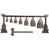 MoSundi Gong cinese da meditazione in bronzo con 7 campane decorate, strumento a percussione per relax e yoga, in lega, colore bronzo