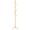 HOMCOM Appendiabiti in legno appendiabiti appendiabiti appendiabiti 8 ganci guardaroba guardaroba 40x40x165 cm armadio ingresso vestiti cappelli ingresso naturale