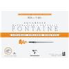 Clairefontaine 976021C Blocco collato sui 4 lati Fontaine Extra Bianco - 15 fogli carta acquerello Extra Bianco 100% Cotone a grana satinata - Qualità professionale 36x26cm 300g