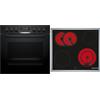 Bosch HND671LS62 - Set di fornelli da incasso, composto da HEG578BB3, 60 x 60 cm, prodotto in Germania, Air Fry, aria calda 3D, idrolisi e pirolisi autopulente, & NKN645GA2E, fornello elettrico
