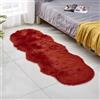 Tomifine Faux Lana Pelliccia Tappeto, Soffice Shaggy Della Pelliccia Imitazione Tappeti Longhair Effetto Pelliccia Divano Letto, Usato per Camera da Letto Decorazione (50 x 100 cm,Rosso)