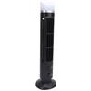 Ouitble Ventilatore a Torre Silenzioso, Mini Ventilatore a Colonna USB con Luce, Mobile Regolabile, Alimentato a Batteria per Casa, Camera Letto, Ufficio (Nero)