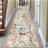 HUGEAR Beige Tappeto Cucina 80x300cm Tappeti Corridoio Passatoia Scendiletto Antiscivolo Lavabile Moderno Motivo Floreale Lungo Rettangolare Pelo Corto Rug