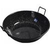 GREGORIOSTORE Tegame Fondo in Ferro Smaltato con Manici, Nero per uso professionale, Ideale per Fritture e Preparazioni Etniche (30 cm)