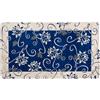 Floori Tappeto Arredo Ninfea Fiori Colori Moderni Arredo Salotto Camera Passatoia Cucina Con Antiscivolo Made in Italy (Blu Notte, 65x220 cm)