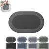 FASHION ITEM The Magic Mat - Tappetino magico da bagno, assorbente, antiscivolo, ad asciugatura rapida, modello moderno, colore: grigio scuro ovale