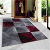 SIMPEX Tappeto 200x290 cm Nero Rosso Pelo Corto Design Astratto a Quadri Moderno per Soggiorno Camera Cucina Corridoio Sala da Pranzo Cameretta Morbido