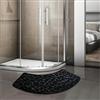 YongXinMY Tappetino da bagno curvo, motivo pietre, tappetino da doccia semicircolare, antiscivolo, morbido e assorbente, per ingresso della vasca da bagno, lavabile, tappeto angolare a ventaglio, per casa e