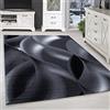 SIMPEX Tappeto 80x300 cm Nero Pelo Corto Design Onde Astratte Moderno per Soggiorno Camera Cucina Corridoio Sala da Pranzo Cameretta Morbido