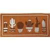 Floori Tappeto Cucina Cactus Ciniglia con Antiscivolo Moderno Passatoia Cucina Ingresso Piante Grasse Colori Moderni Arredo Salotto Camera Made in Italy (Arancione, 57x240 cm)