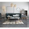 Floori Tappeto Triangoli Moderno Arredo Salotto Camera Passatoia Cucina Con Antiscivolo Made in Italy (Fango, 80x150 cm)