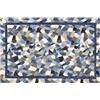Floori Tappeto Cucina Geometrico Moderno Mosaico Graniglia Morbida Ciniglia con Antiscivolo Passatoia Cucina Ingresso Colori Moderni Made in Italy (Blu Mare, 57x240 cm)