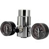 Swan Riduttore di Pressione CO2 a Doppio Manometro, Alluminio Anodizzato, per Gasatori, Acquari e Homebrewing, con Indicatore di Pressione Alta - Bassa in Bar