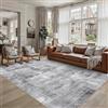 PureCozy Tappeto Salotto 160x230cm Grigio Chiaro Tappeti Lavabile in Lavatrice Antiscivolo Moderno Astratto Grande Carpet Cameretta Scendiletto Camera da Letto Ufficio Pelo Corto Rug