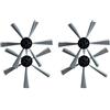 Jumplushion Set di 4 spazzole laterali di ricambio per robot aspirapolvere compatibile con SilverCrest M690 per WAP W310, spazzole angolari in plastica e nylon per la pulizia dei bordi
