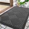 Diaxilu Zerbino per esterni, 80 x 120 cm, in silicone, per interni ed esterni, antiscivolo, antipolvere e lavabile, resistente alle intemperie, per porta di casa, ingresso, balcone, grigio scuro