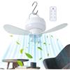 Generico Ventilatore A Soffitto USB - 3 Velocità Telecomando con Luce 1800mAh,Ventilatore da soffitto a batteria - per Camera Giardino Tettoia Box Garage Balcone Camper Campeggio Escursioni