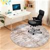Capslpad Tappetino rotondo antiscivolo per pavimenti in legno duro, 120 x 120 cm, marrone, astratto, per sedia da gaming e scrivania, per pavimenti duri, sedia da ufficio