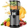 XTKKGFBIR Estrattore Frutta e Verdura a Freddo 400W, Slow Juicer con Bocca XL 152 mm per Frutta e Verdura Intere, Filtro 3 in 1 (Succo, Sorbetto, Latte Vegetale), Alto Rendimento (Nero Argento)