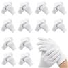 dellyy 12 Paia Guanti Cotone Bianchi Dermatologici XL per Crema, Dermatiti, Fotografia, Ispezione dei Gioielli, Servizio