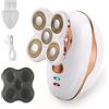 DISCORAMA - RASOIO ELETTRICO DONNA DEPILATORE CON 5 TESTINE ROTANTI FLUTTUANTI 3D IMPERMEABILE IPX7 RICARICABILE USB PER GAMBE VISO BIKINI CORPO