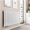 EMKE Radiatore piatto di design, 630 x 1006 mm, orizzontale, con connettore laterale, a pannello a doppio strato, per bagno, camera da letto e soggiorno, bianco, 1308 W