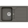 Schock 4014949539909 Lavello da Cucina Formhaus D-100, 86 x 50 cm, in Granito Grigio a Partire da 45 cm di Larghezza, Asfalto