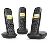 GIGASET Siemens Gigaset A170 Trio Nero Telefono Cordless 1.5" Lunga durata batterie Plug e play