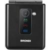 BRONDI - Cellulare FLIPPER - BLACK METAL - Display LCD 2,4" - Bluetooth 2.1 - Con fotocamera digitale integrata
