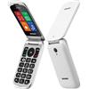 Brondi Stone+ - Cellulare con apertura a conchiglia e flip attivo, Dual Sim, Display 2.4 pollici, Bianco