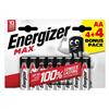 ENERGIZER - MAX AA BP8 4 4 FREE-Multicolore