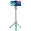 Celly, Bastone Selfie Universale con Bluetooth, Asta Regolabile e Portatile, Treppiedi Integrato, Compatibile con Smartphone Fino a 7 - Verde