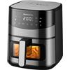 Melchioni Family - ARIANNA Friggitrice ad Aria 6,5L con Doppia Resistenza - Air Fryer con Display LED, 8 Programmi, Timer, Cestello con Finestra, 2000