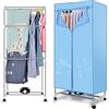 FQMYLTYN Stendibiancheria Elettrica, 3 Livelli Stendibiancheria Riscaldata in Piedi Stendibiancheria Riscaldata Mobile, Riscaldamento a Temperatura Costante a 360°, Funzionamento Silenzioso - 70x45x165cm (Col
