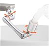 Spurtar Lavandino Bagno Prolunga Rubinetto Bagno Multifunzione Accessori Lavello Cucina Filtro Acqua Rubinetto Aeratore con Filtri Lavabo Adattatore, Argento Cromo