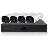 Jortan Tech Kit di monitoraggio IVG-G4 x4, telecamere di sicurezza 4MP con funzioni intelligenti, visione notturna, rilevamento volti, H.265+, archiviazione locale e remota, Wi-Fi ed Ethernet, resistente ai