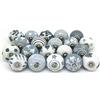 Ajuny Set da 10 Pomelli in Ceramica Grigio e Bianco - Finitura Lucida - Pomelli Decorativi per Ante e Cassetti di Cucina, Armadi, Comò e Mobili da Bagno Maniglie Decorative
