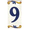 Toro del Oro Numero Civico Esterno in Ceramica - Design Craquelé (Numero 9) - Nomi, Indirizzi e Segnaletica Moderna