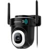 ZUMIMALL Telecamera di sorveglianza da 5 MP, per esterni, orientabile a 355°/90°, doppia banda 2,4 GHz/5 GHz, visione notturna a colori, rilevamento intelligenza artificiale, rilevatore di movimento