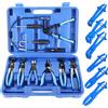 FreeTec 15 Pz Pinze Fascette Stringitubo a Molla, Kit 9 Pinze Fascette e 6 Pinza Serrare Tubi, Pinza Stringitubo Professionali Flessibile per Auto (Blu)