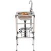 Goddlgjik Lavello autoportante in acciaio inox con 360°Rubinetto 42x37x83CM