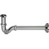 MP-SHOP IT Sifone a S Curvo per Bidet e Lavabo 11/4 | Tubo di Scarico Lunghezza 25 cm | Finitura Cromata Lucida con Tappo Laterale Ispezionabile | Ottone di Qualità | Con Rosone Coprimuro