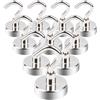 OCEUMAOA 10Pezzi Calamita con Gancio Potente Piccole Ganci Magnetici Extra Forti Neodimio 25mm Magnete Ganci non c'è bisogno di Fare Buchi Magneti Frigotelaioin Ferro,Soffitto,Cucina,Pesante