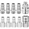 Spurtar 1/4 BSP Attacchi Rapidi Raccordi Aria Compressa, 10 Kit Attaccho Rapido Aria Compressa, Europei Femmina e Maschino Collegabile per Tubo, Pistola Pneumatica Compressore Atmosfera