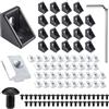 SKIPTHYBER 20 connettori angolari in alluminio nero, profilo in alluminio, angolo di fissaggio a L, angolo di 90° con scanalature a T M5 e viti a esagono incassato per profili in alluminio 2020