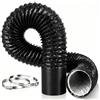 Divalune Tubo Flessibile 150mm 3m Tubo Condizionatore Pvc Condotti Tubo Di Ventilazione Con 2 Fascette, per Cappa Cucina, Condizionatore Portatile e Ventilazione, Nero