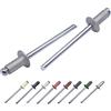 Marcopol Confezione da 100 rivetti ciechi verniciati 4,0 x 8 mm, a testa emisferica, DIN 7337, rivetto in alluminio e mandrino in acciaio, rivetti a strappo (100, bianco alluminio RAL 9006)